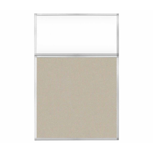 Versare Hush Panel Configurable Cubicle Partition 4' x 6' W/ Window Sand Fabric Clear Window 1850618-2 - main
